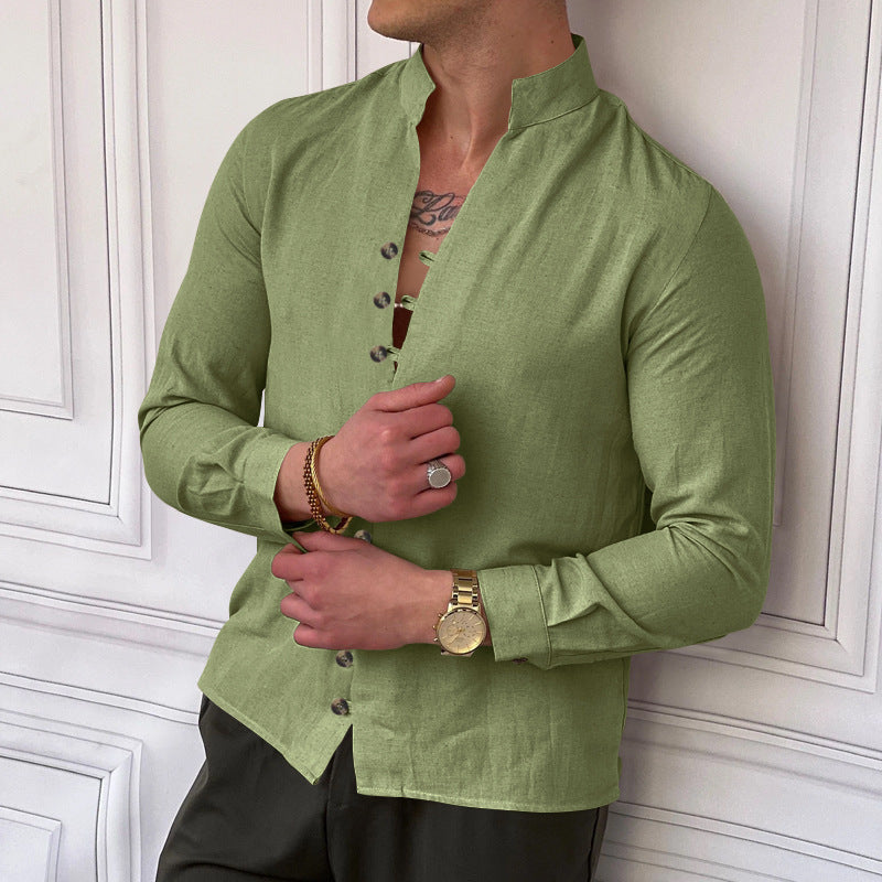 Herren Langarm-Hemd Modern Zeitlos Elegant