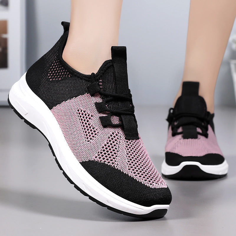 Damen Laufschuhe Atmungsaktiv Elastisch Schwarz Sport