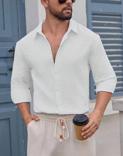 Herren Hemd Schmale Streifen Slim Fit Modern