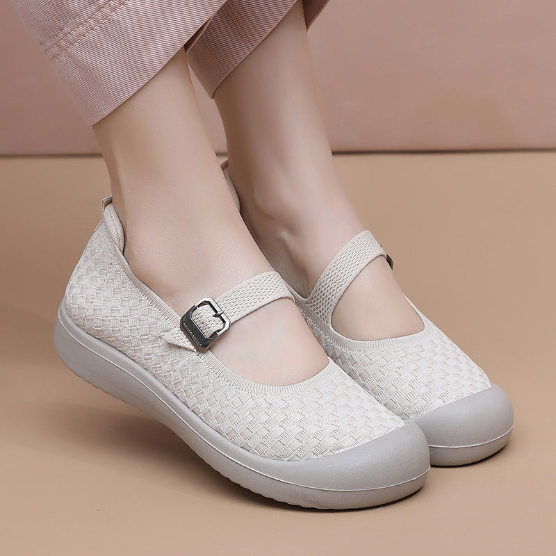 Damen Freizeitschuhe Bequem Atmungsaktiv Verstellbar
