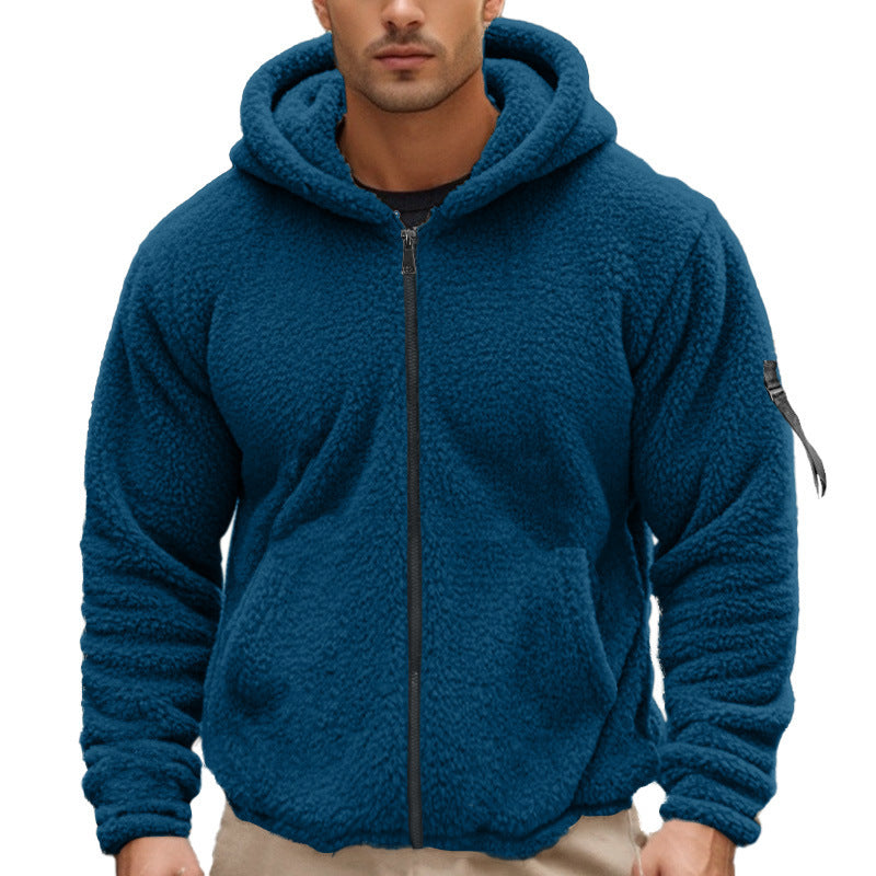 Herren Fleecepullover Kapuzenjacke Sportlich Reißverschluss