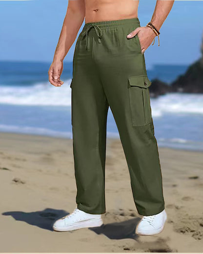 Herren Cargo-Hose Elastisch mit Taschen Sportlich