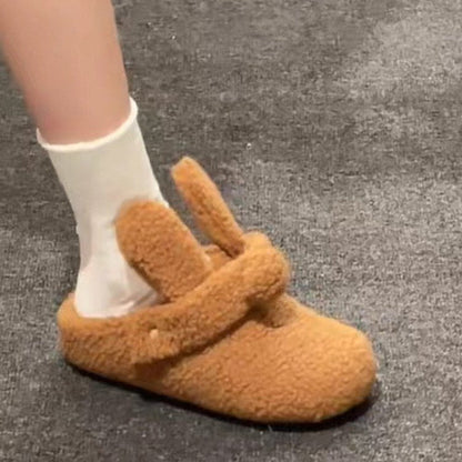 Weiche Damen Hausschuhe mit Hasenohren Design Lustig