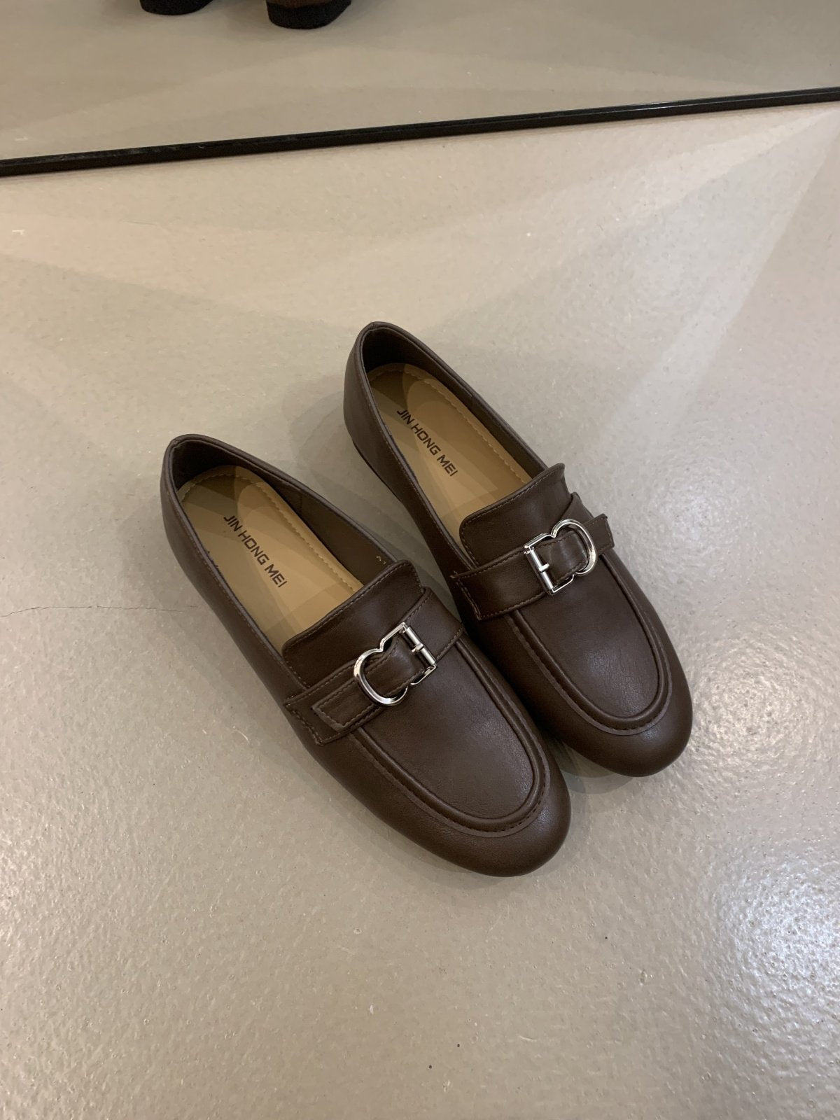 Damen Mokassins Elegante Schuhe mit Schnallenverschluss