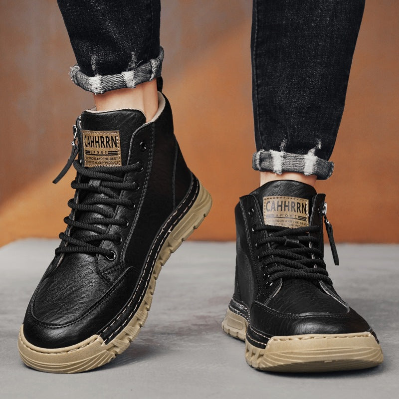 Damen Sneaker High-Top robuste Schuhe mit Reißverschluss