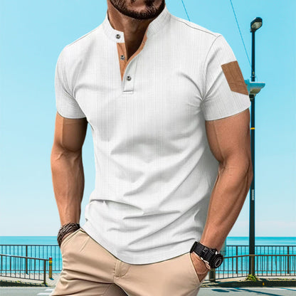 Herren Poloshirt Kurzarm Elegant mit Knöpfen