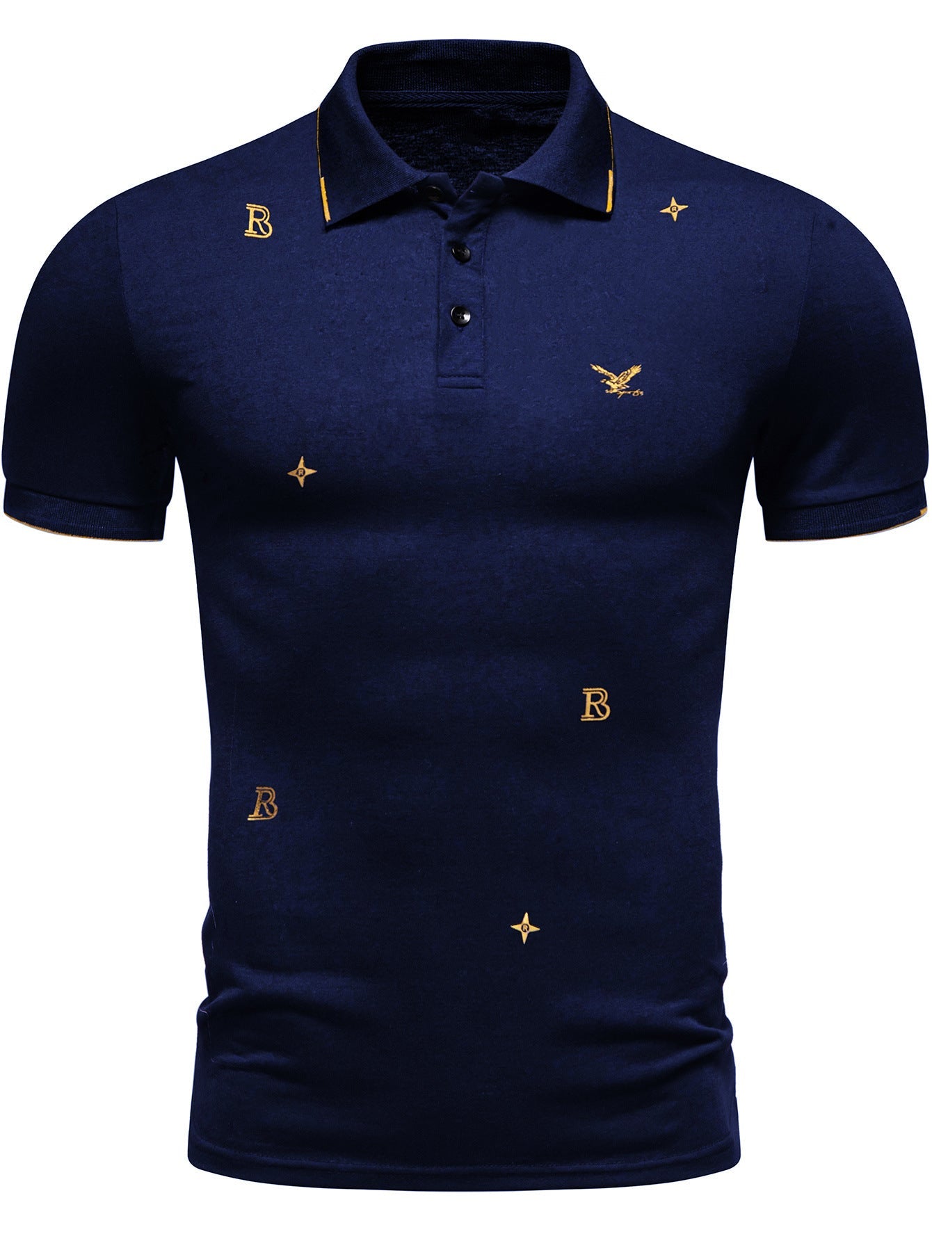 Herren Polohemd Modern Stickdesign Hochwertig