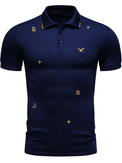 Herren Polohemd Modern Stickdesign Hochwertig