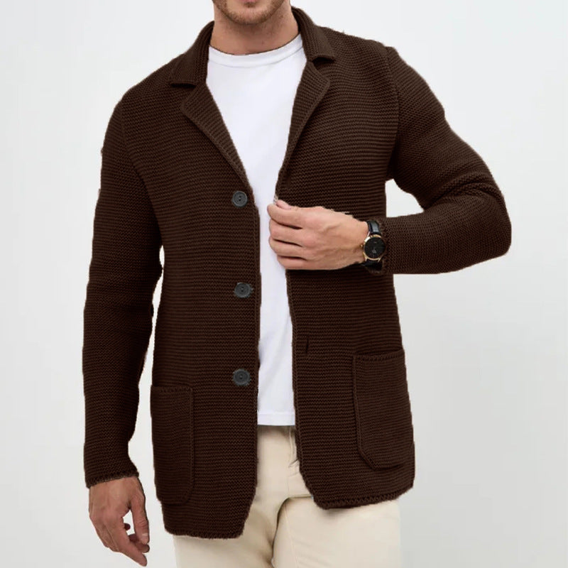 Herren Strickblazer Modern mit praktischen Taschen