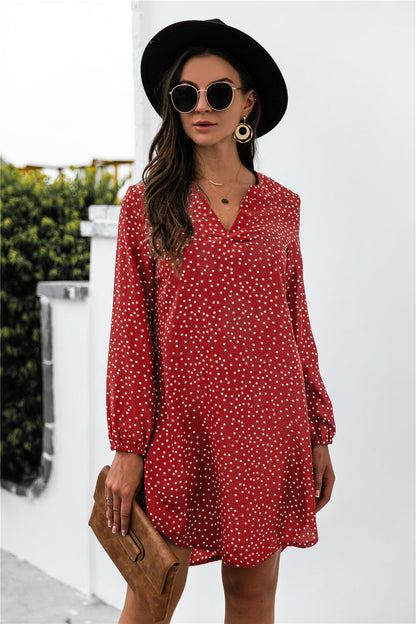 Damen Kleid Polka Dots Sommerkleid Elegant