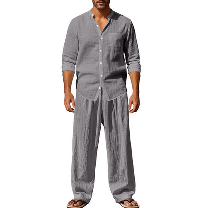Herren Leichtes Hemd- und Hosen-Set Sommer Modern