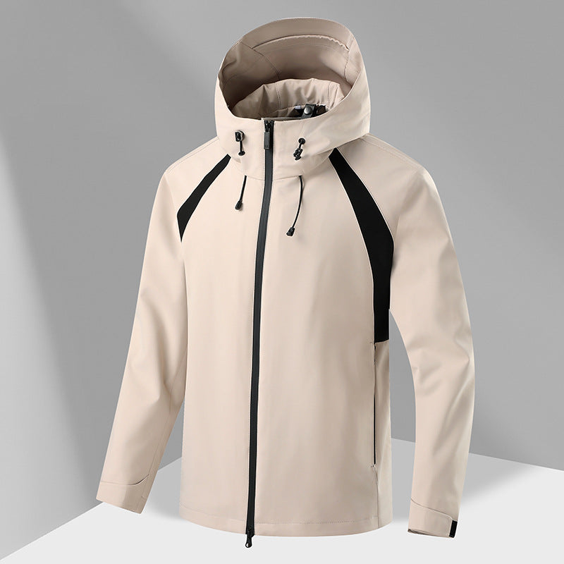 Herren Outdoorjacke Wandern Waterproof mit abnehmbarer Kapuze - BerlinGlamour