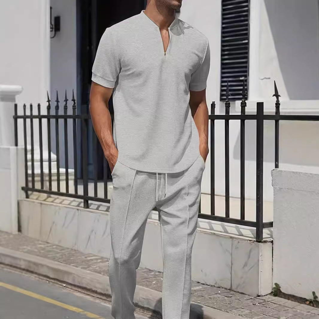 Herren Zweiteiler Outfit Sportlich Modern atmungsaktiv - BerlinGlamour