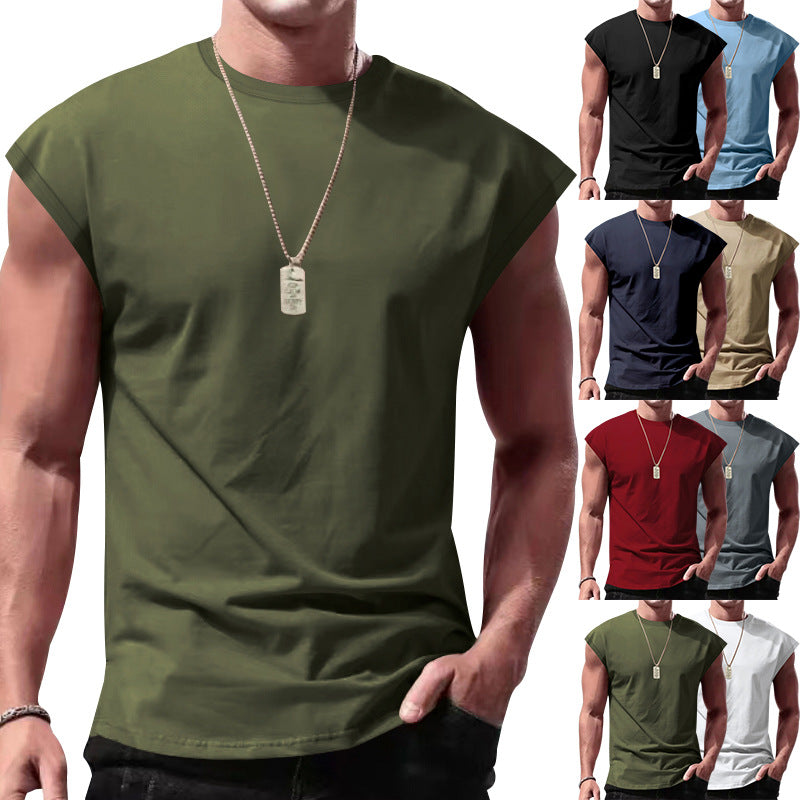 Ärmelloses Herren T-Shirt Lockere Passform Rundhals Modern
