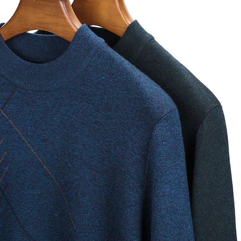 Herren Rollkragenpullover Fein Karomuster Modern