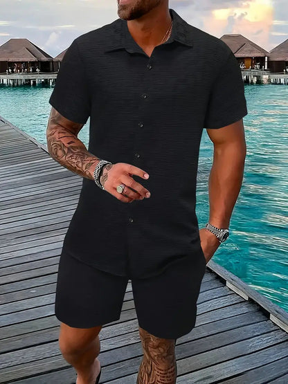 Herren Strandbekleidung Set Kurzarm Sommer Modern