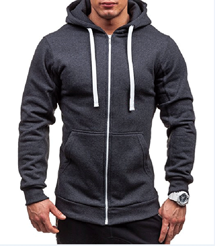 Herren Hoodie mit Taschen und verstellbarem Bund Sportlich Modern
