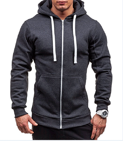 Herren Hoodie mit Taschen und verstellbarem Bund Sportlich Modern