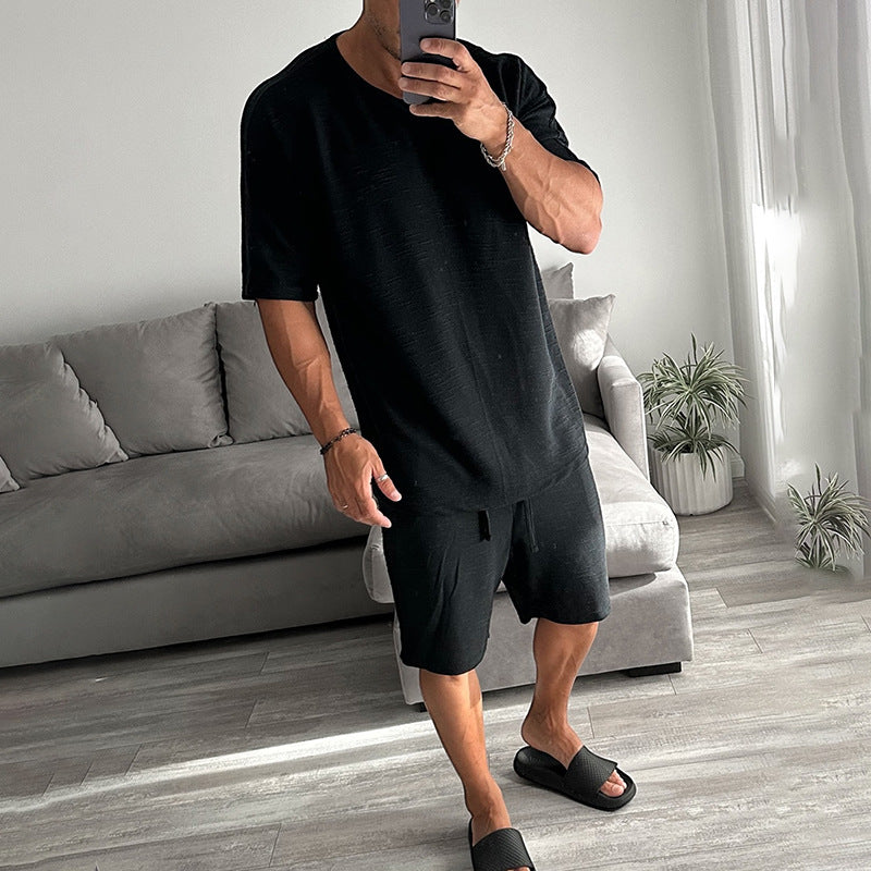 Herren Sportset Kurzarm T-Shirt und Shorts Atmungsaktiv