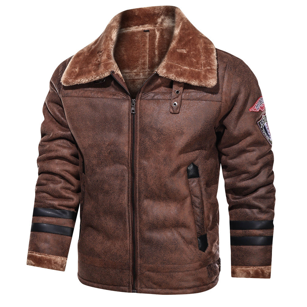 Herren Lederjacke Warm mit Futter Kunstleder Männerjacke - BerlinGlamour