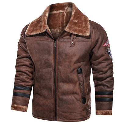 Herren Lederjacke Warm mit Futter Kunstleder Männerjacke - BerlinGlamour