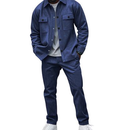 Herren Hemd-Hose-Set Weich Komfortabel Mit Taschen