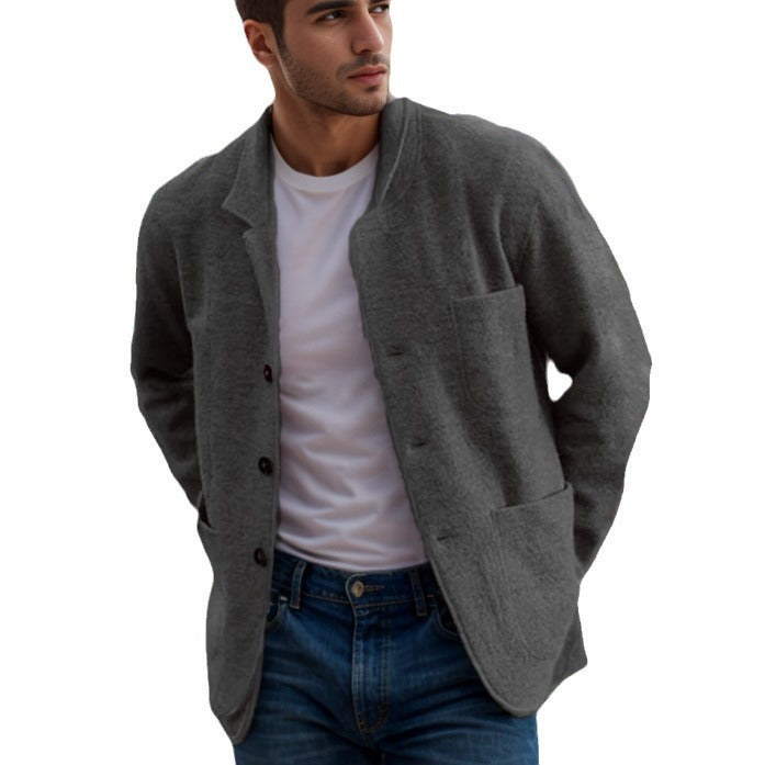 Herren Übergangsjacke mit Kragen und Taschen Modern