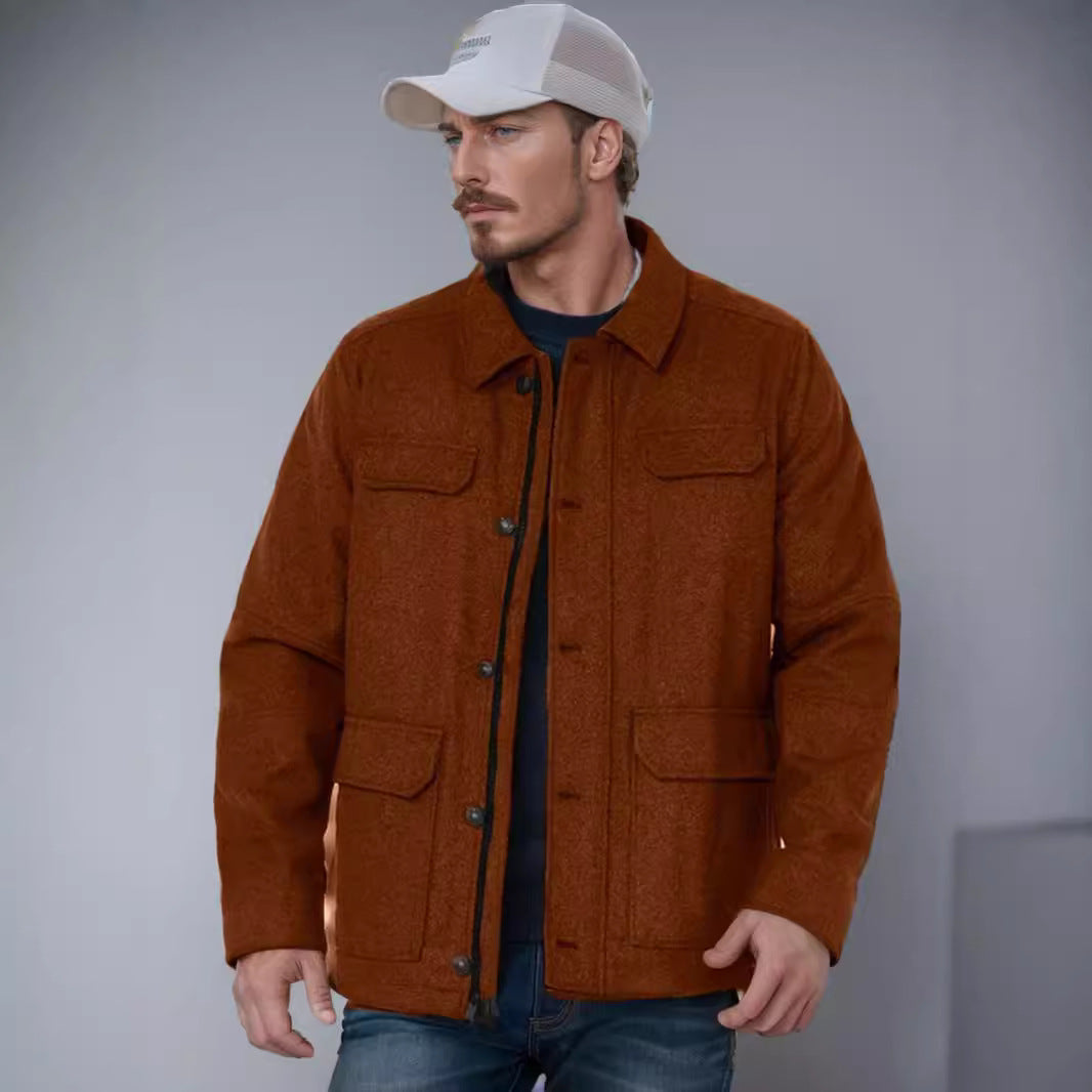 Herren Wolljacke Lässig mit Brusttasche Winter - BerlinGlamour