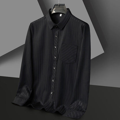 Herren Hemd Langarm Elegant Streifen Design