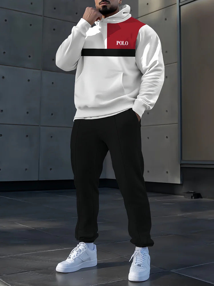 Herren Sportanzug Jogging Set Streifenmuster Modern