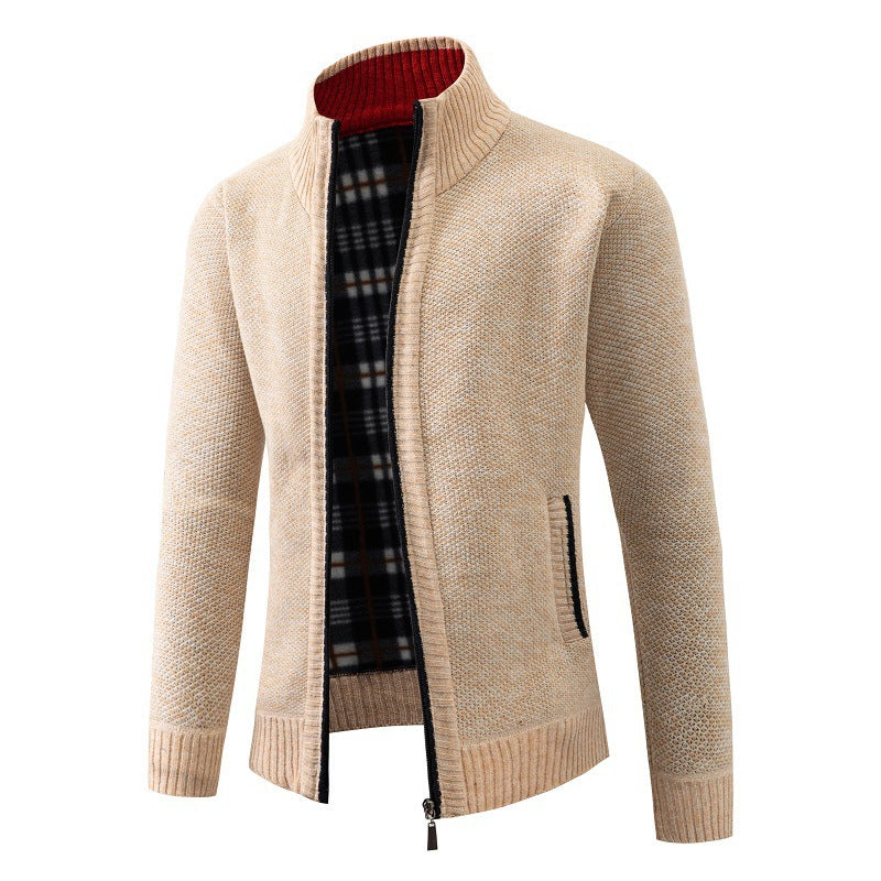 Herren Strickjacke Elegante Mit Kragen Schwarz - BerlinGlamour