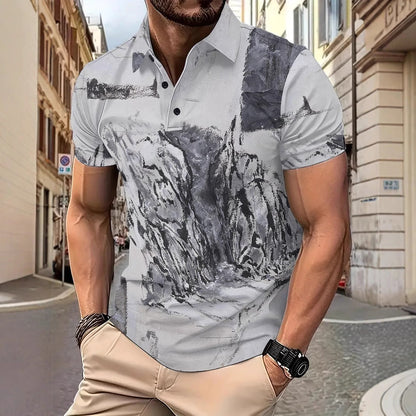 Herren Poloshirt Kurzarm Grafik T-Shirt Berlin Style - BerlinGlamour