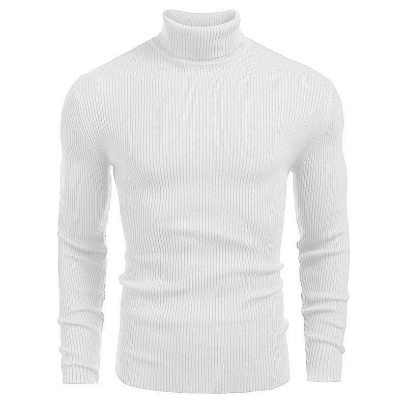 Herren Rollkragenpullover Feinrippstrick Elegante Mode
