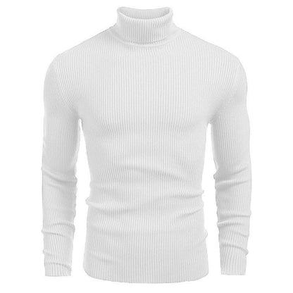 Herren Rollkragenpullover Feinrippstrick Elegante Mode