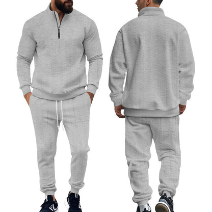 Herren Strickset Modern Stehkragen Reißverschluss Sportlich - BerlinGlamour