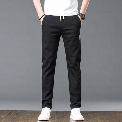 Herrenhose Bequem Baumwolle mit verstellbarem Bund und Taschen