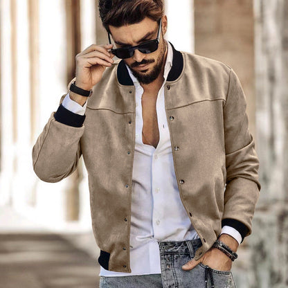 Herren Sportjacke College Style Reißverschlusstaschen Modern