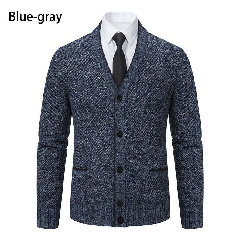 Herren Strickjacke V-Ausschnitt Elegante Details Modern