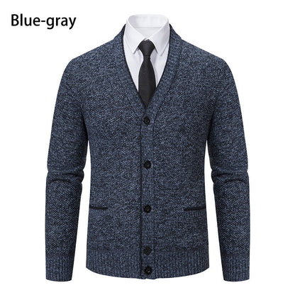 Herren Strickjacke V-Ausschnitt Elegante Details Modern