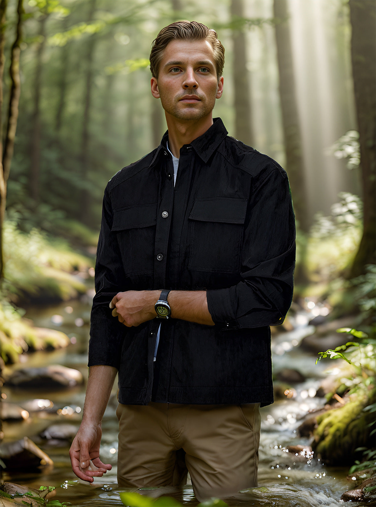 Herren Lederjacke Lässig Mit Taschen Modern