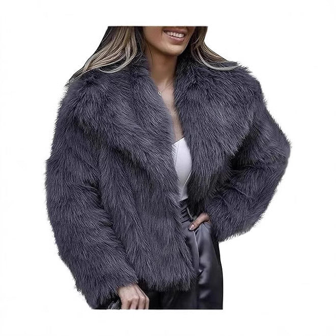 Kunstfelljacke Damen Luxus Warm Elegant