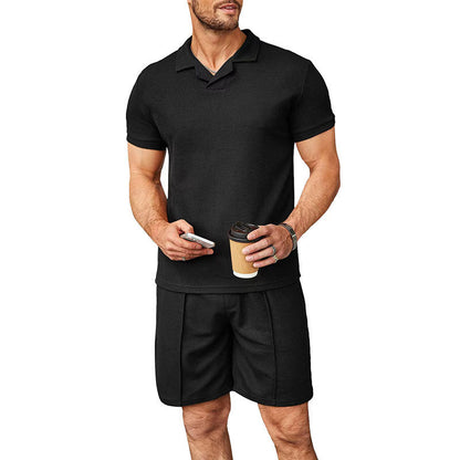 Herren Polo Shirt klassisch mit Shorts Set