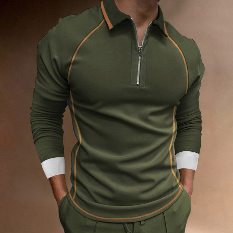 Herren Poloshirt Langarm Modern Sportlich