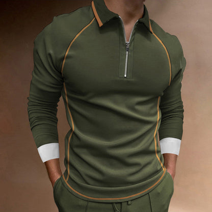Herren Poloshirt Langarm Modern Sportlich