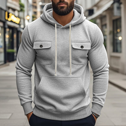 Herren Kapuzenpullover Bequem mit Taschen und Kordelzug