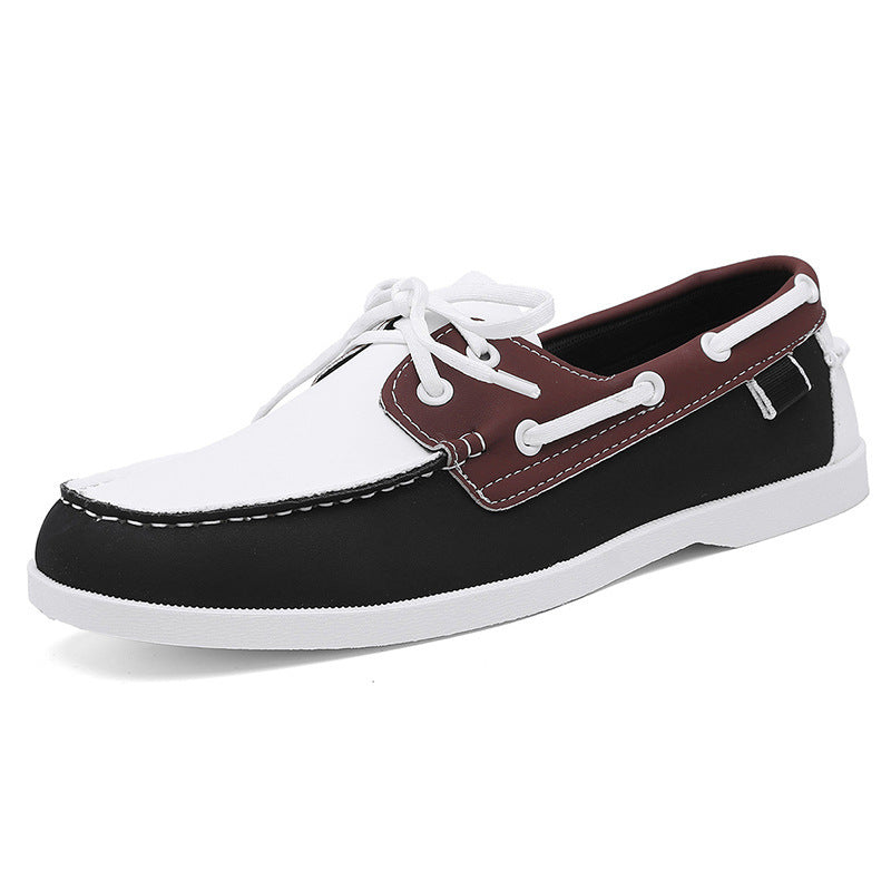 Herren Lederslipper Maritim Sportlich Schwarz