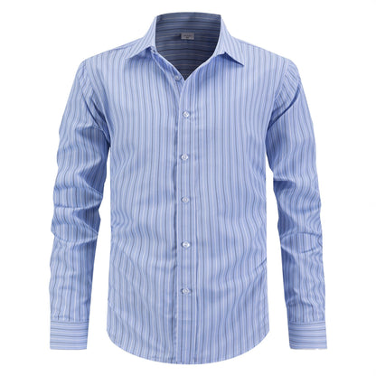 Herren Langarmhemd Feinestreifen Modern Elegant