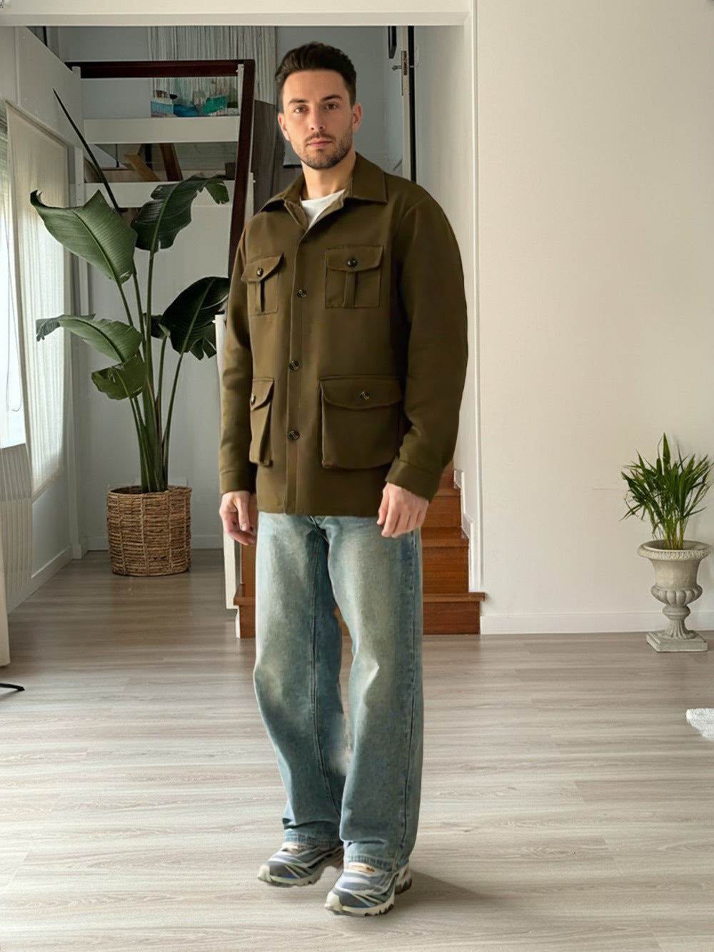 Herren Utility-Jacke Vielseitig Praktisch Wasserabweisend