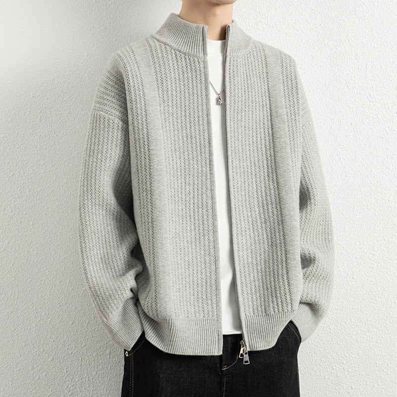 Herren Strickjacke Modern Zipper Oberflächenstruktur