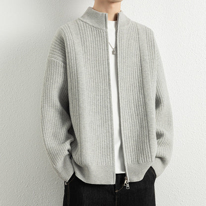 Herren Strickjacke Modern Zipper Oberflächenstruktur